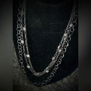 Paparazzi Dazzling Silver Multi-Layer Necklace